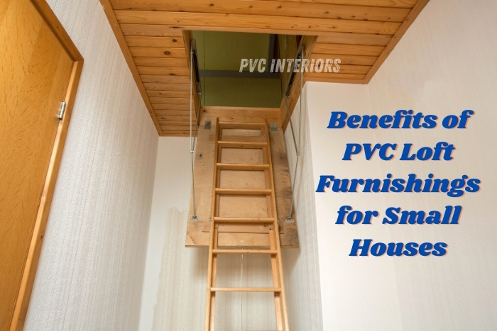 Compact wooden loft ladder for small house storage by PVC Interiors efficient PVC loft furnishings for maximizing space in small homes