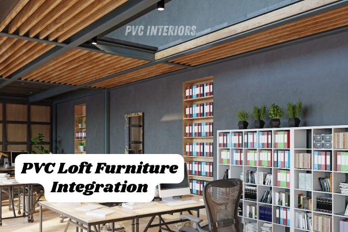 Modern office space with PVC loft furniture integration by PVC Interiors stylish and efficient storage solutions for professional workspaces